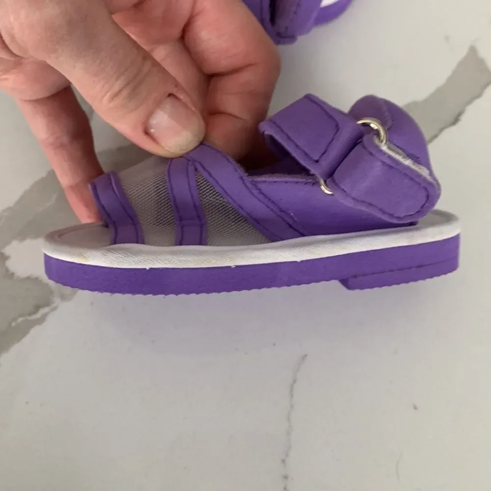 Purple Slip-on Mesh Foam Toddler Girls Summer Beach Sandals Size 3